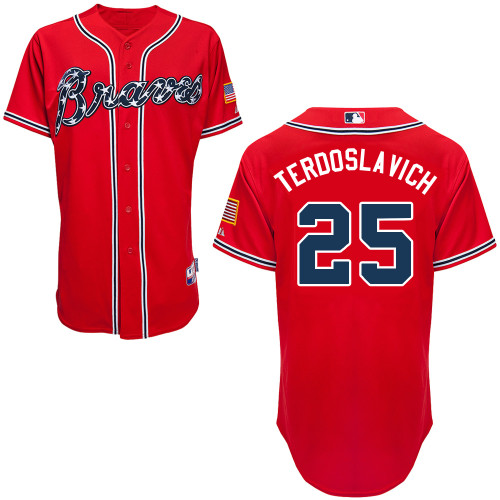 Joey Terdoslavich #25 MLB Jersey-Atlanta Braves Men's Authentic 2014 Red Baseball Jersey
